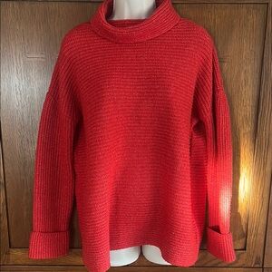 Anthropologie Pilcro Cozy Red Oversized Turtleneck Sweater. Size Small.
